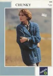 Phildar KNITTING PATTERN 5346 Ladies' Jacket 32"-44" Chunky / Bulky Weight Yarn