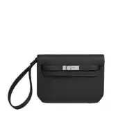 Hermes Kelly Depeche 25 Pouch Togo Palladium Hardware Noir H078401CK89 129347542