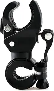 Rotating Bike Torch Light Mount Clip Holder for Flashlight Compatible with Handlebars Durable Grip Bracket Black