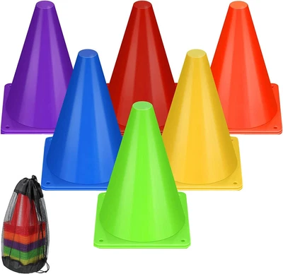 Soccer Cones,7 Inch Cones Sports Training Agility Field Marker Plastic Cones ...