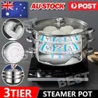 3Tier Multifunction Stainless Steel Steamer Induction Steam Pot Cookware Home