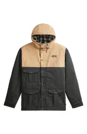 Picture Organic Clothing Moday Water Repellent Hooded Jacket in Black Dark Stone at Nordstrom, Size Medium