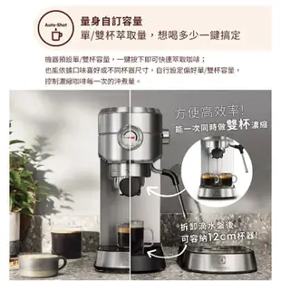 Electrolux 伊萊克斯 極致美味500半自動義式咖啡機【不鏽鋼按鍵式】 義式咖啡機 咖啡機 E5EC1-31ST