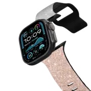 Apple Watch Ultra, Ultra 2 (49mm) Impact Band Modern trendy rose gold glitter ombre silver glitter by Girly Trend