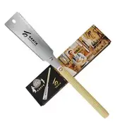 Japanese Pull Saw 9.5 Inch, Hand Saw with Double Edges of Silver, Faint Yellow