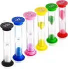 Sand Timer,Plastic Hourglass Timer,Colorful Sandglass Hourglass Sand Clock(6pcs)