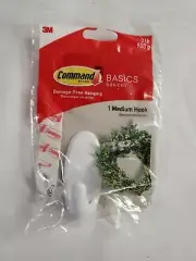 Command Hook 17511DB-ES Medium Oval White 2 lb (0.9 kg) 1 Hook 1 Strip