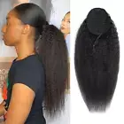 Drawstring Ponytail Kinky Straight Ponytail 100% Human Hair, Ponytail Wrap Draws
