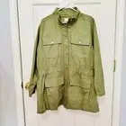 MICHAEL KORS MILITARY INSPIRED ARMY GREEN 100% COTTON UTILITY JACKET 2XL $210