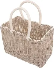 VANZACK Shopping Basket Picnic Basket Storage Baskets Handle Baskets Fruit Basket Storage Container Basket with Handle Small Baskets Bath Toy Bin Sundries Storage Basket Plastic