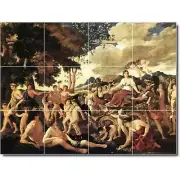 Nicholas Poussin Mythology Tile Mural PT06811. 32 x 24 (12) 8x8 tiles