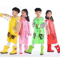 在飛比找樂天市場購物網優惠-兒童 可愛造型 安全反光條雨衣書包位 下雨 雨具 男童 女童