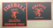 FIREBALL CINNAMON WHISKY WAIT STATION SERVICE & SPILL MATS BAR COASTER SET NEW