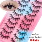 Looking Wispy Spiky Asian Lashes 3D Faux Mink Manga Lashes Janpanese Eye Lashes