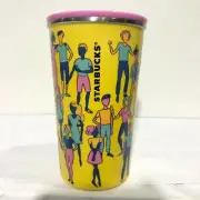 Starbucks Stainless ToGo Cup 12oz.Community Friend Yellow Lid Pink Tumbler