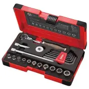 Swivel Socket Wrench Set 1/4" (6.35mm) - Wood-Compo HRW2004M-SW Non-Slip Hand...