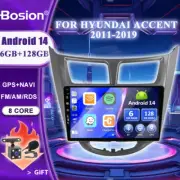 Car Radio Stereo Android 14 For Hyundai Accent 2011-2019 GPS Car Play Head Unit