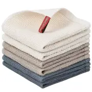 6 Pack Kitchen Towels and Dishcloths Sets,100% Cotton Soft Absorbent Quick Dr...