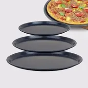 Pizza pan Set 3-Piece, 24cm/26cm/29cm Pizza pan for Oven, Non-Stick Pizza Tray, Round Steel Pizza Pans - Dishwasher Safe, Premium Bakeware for Home Cooking