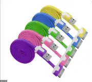 Flat 3X USB Cable Charger for Apple iPhone 4 4S 3GS iPod Touch iPad Cord colour