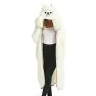 Wearable Hooded Blanket Plush Throw Blanket Cozy Alpaca Alpaca Soft Warm for