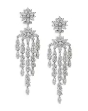 Nadri Sav Cubic Zirconia Cluster Chandelier Earrings OS