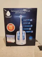 Pursonic Rechargeable Sonic Toothbrush W/ Built-in UV Sanitizer - White S750WH