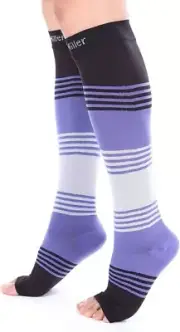 Doc Miller Premium Open Toe Compression Socks 20-30mmHg Womens Medium BRAND NEW