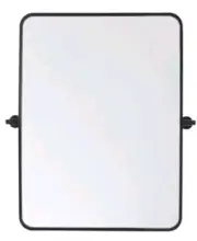 Elegant Decor Everly 32x24" Soft Corner Rectangle Aluminum Mirror in Black