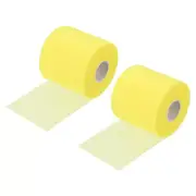 2Pcs 30 Yard PE Tennis Badminton Racket Grip Cushion Wrap Backing Film, Yellow