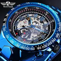 在飛比找Yahoo!奇摩拍賣優惠-WINNER 頂級品牌男士機械手錶豪華鏤空自動男士手錶透明表