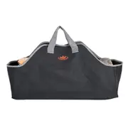 Esschert Design Log Carrier Bag Indoor Outdoor Wood Storage Holder Black