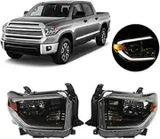 1 Pair of 12V Car LED Headlight Headlamp Assembly Left Right Compatible with Toyot Tundra SR SR5 Limited Platinum 2014-2021