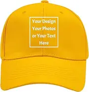 [ZMvise] Custom Your Picture Text Logo Unisex Personalized Plain Adjustable Hat Baseball Cap