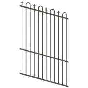 ProtectorAl 0350-1200W x 1800H Woodland Grey Loop & Spear Top Pool Fence Panel Raked Up to 15º