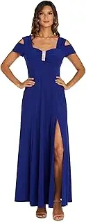 [R&M Richards] Women's One Piece Long Missy Cold Shoulder Gown