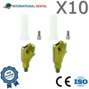 10x Angulated Multi Unit 1.4 Plastic Sleeve Set Slim Platform 30° Int Hex 2.0