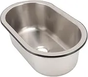 Single Bowl Bar Sink, Small Drop in Stainless Steel Wet Bar Sink, Oval Shaped Hand Washing Basin with 40mm Drain Hole, for RV, Boat, Caravan, Camper, 13.6 X 8