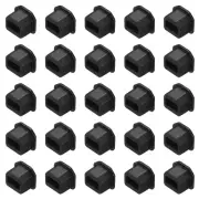 25pcs USB Type B Port Plugs Covers Anti Dust Protector for USB Female End, Black