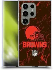 Head Case Designs Officially Licensed NFL Coloured Marble Cleveland Browns Graphics Gel Case [Military Grade Protection] Compatible with Samsung Galaxy S24 Ultra 5G