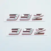 Pair Set 392 Passenger & Driver Side Rear Badge Emblem Body Nameplate Raised Sticker Decal (Red Silver)