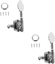 OFFSCH 2 Sets Electric Bass Tuners Electric Guitar Accessories Acoustic Tuning Peg Bass Accessories Electric Guitar Tuner Replacement Tuning Peg Compact Bass Guitar Tuner Iron Silver