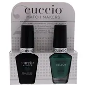 Cuccio Match Makers Set - Jakarta Jade by Cuccio for Women - 2 Pc 0.44oz Veneer Soak Of Gel Nail Polish, 0.43oz Colour Nail Polish