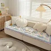 Cream-Coloured Large Plaid Square Pet Mat Bed Couch Cover, Funny Fuzzy Couch Cover, Dog Blankets for Large Dogs, Dog Bed Cover Pet Blanket (70 * 210, SkyBlue)