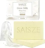 SAISZE Natural Goat Milk Soap, Organic Soap Enriched with Organic Shea Butter, Handmade Body Soap Bars for Women and Men, 4 Ounce (Pack of 2)