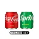 【Coca-Cola 可口可樂】可樂+雪碧 易開罐250ml x2箱(共48入;24入/箱)