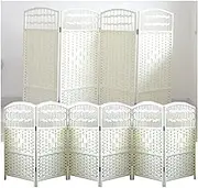 4/5/6 Panel Folding Privacy Screen,Rattan Woven Room Divider,Foldable Temporary Wall Save Space,for Kindergarten Bedroom(100x40cm-6panel)