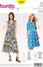 Burda Sewing Pattern 6497 Dress Kleid Misses Size 8-20 Flirty Casual Summer