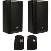 Electro-Voice EKX-12P 1,500-watt 12-inch Powered Speaker Pair with Covers Bundle