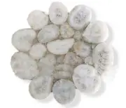 15" Geode White Agate Stone Coffee Table Top Round End Bed Side Table Home Deco